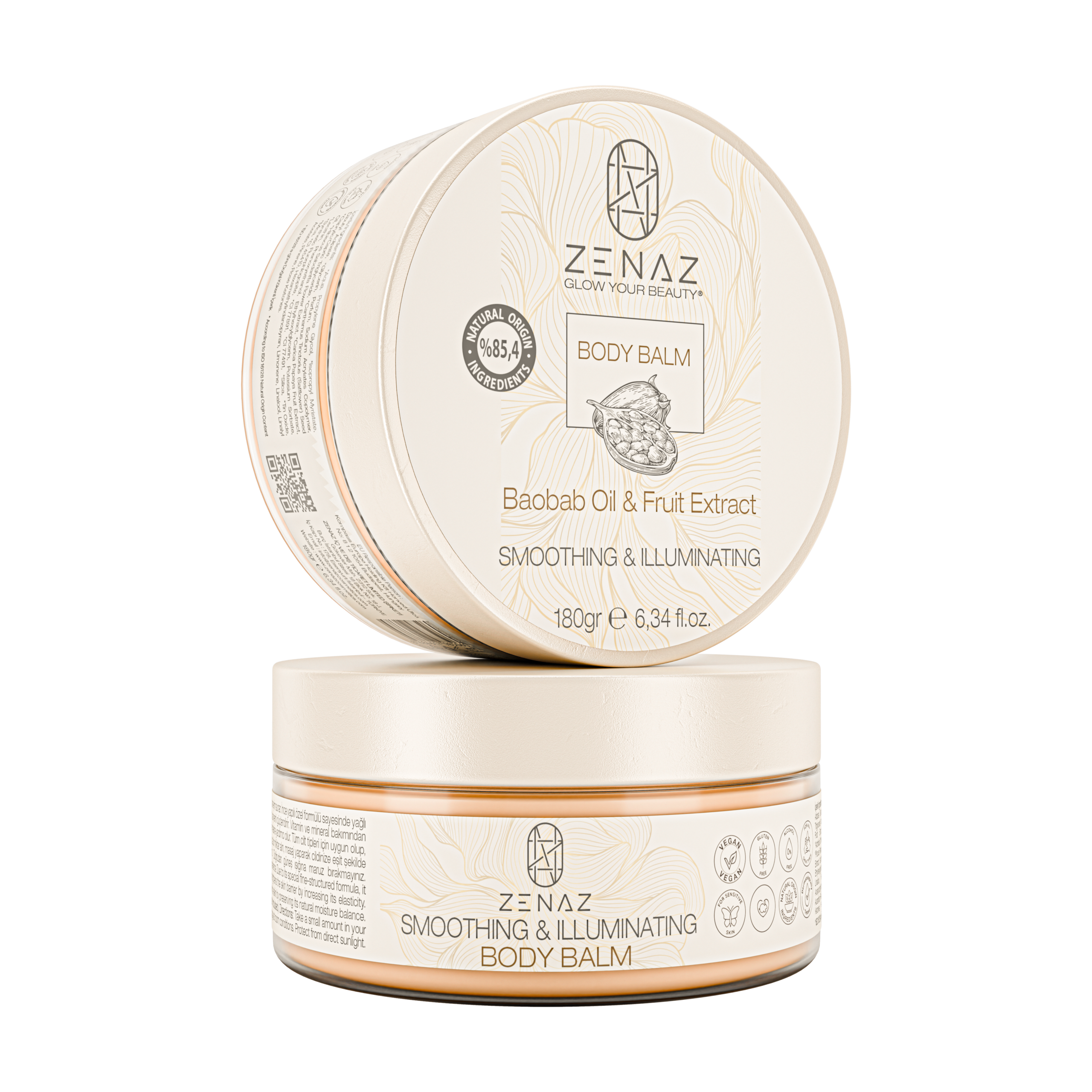 ZENAZ BODY BALM (Baobab oil & fruit extract) SMOOTHING & ILLUMINATING) 180gr