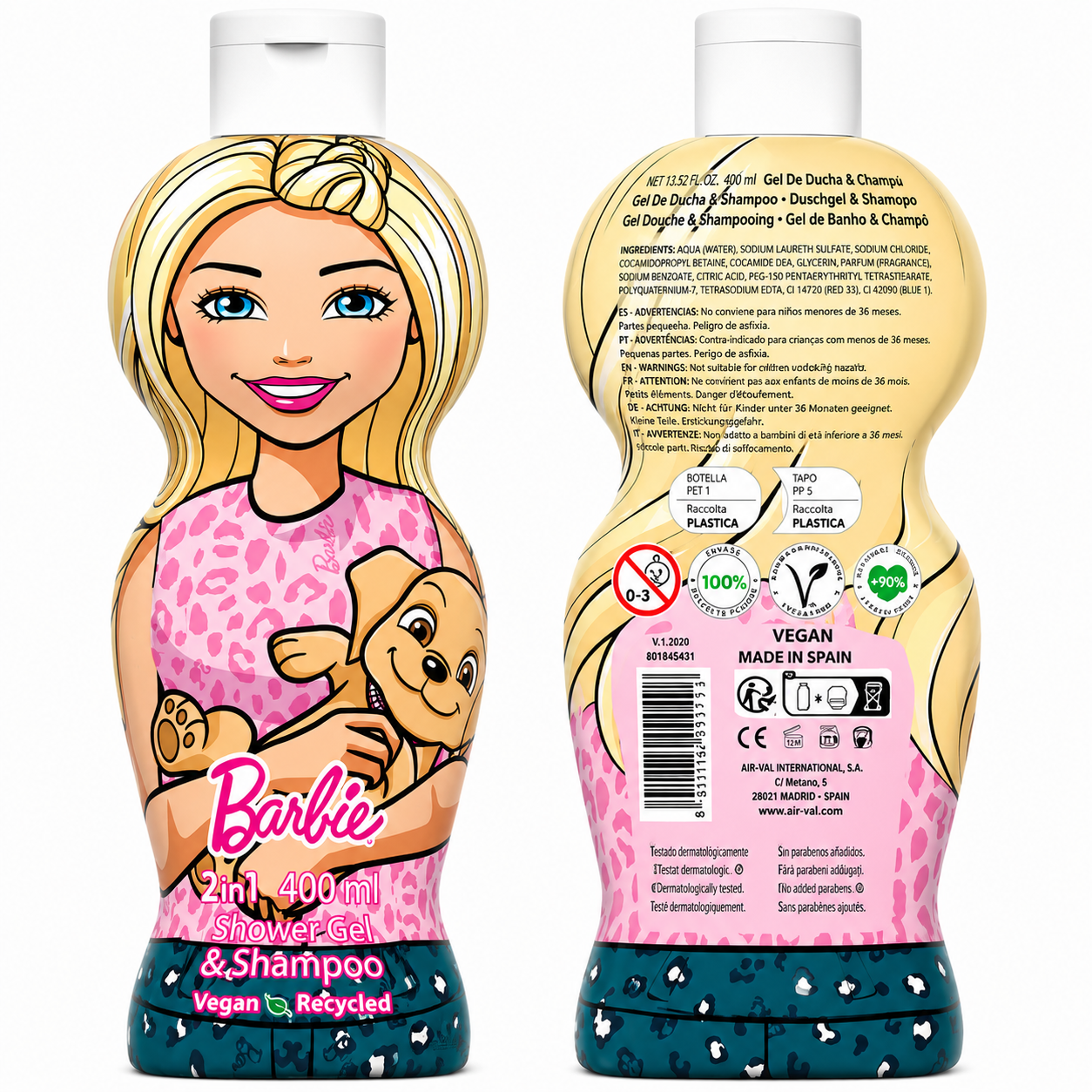 Barbie 2 në 1 Shower Gel & Shampoo – 400 ml